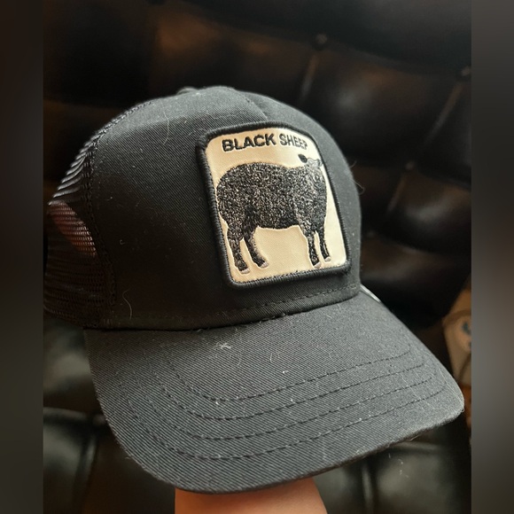 Goorin Bros Animal Farm Trucker Hat, Black Sheep, Black on Black, Snapback - Picture 1 of 12